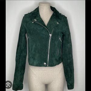 C&C California Green Suede Moto Jacket